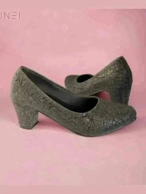 Womens Black Shimmer Ballerina Shoes